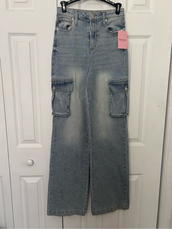 Juicy Couture Denim - Juicy Couture Light Blue Wide-Leg Cargo Jeans